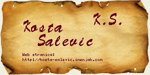 Kosta Salević vizit kartica